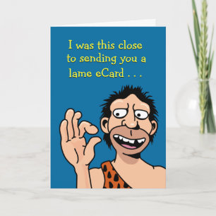 Grappige low tech verjaardag kaart