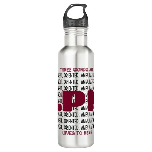 Grappige LPN Alert Custom CNA/MD/EMT/PA/RN/RT/NP Waterfles (Voorkant)