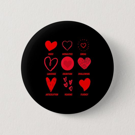 Grappige Lsp Spraak Taal Patholoog Valentijnen  Ronde Button 5,7 Cm (Voorkant)