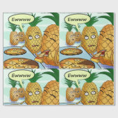 Grappige LTCartoons Ananas Pizza Strip Cadeaupapier (Vlak)