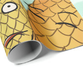 Grappige LTCartoons Ananas Pizza Strip Cadeaupapier (Rol Hoek)