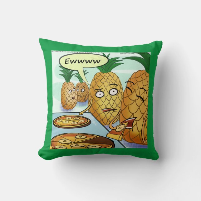 Grappige LTCartoons Ananas Pizza Strip  Kussen (Voorkant)