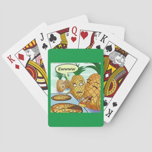 Grappige LTCartoons Ananas Pizza Strip Pokerkaarten (Achterkant)
