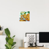 Grappige LTCartoons Ananas Pizza Strip Poster (Thuiskantoor)