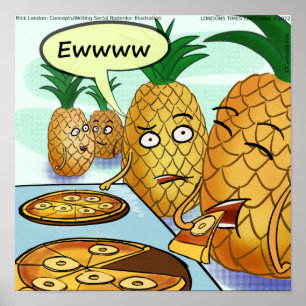Grappige LTCartoons Ananas Pizza Strip Poster