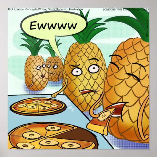 Grappige LTCartoons Ananas Pizza Strip Poster (Voorkant)