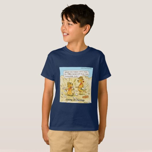 Grappige LTCartoons Hond Archeologie Comic  T-shirt (Voorkant volledig)