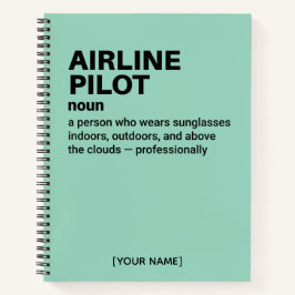 Grappige Luchtvaartpiloot Definitie Gift Notitiebo Notitieboek