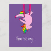 Grappige luchtzijde eenhoorn geboren op deze manie briefkaart (Voorkant)