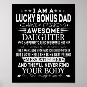Grappige Lucky Bonus Dad T-shirt van geweldige doc Poster