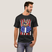 Grappige luiaard 4 juli Merica Vierde van Patriott T-shirt (Voorkant volledig)