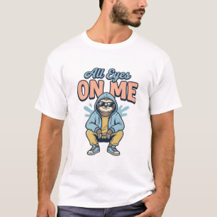 Grappige luiaard alle ogen op mij vintage vector o t-shirt