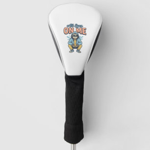 Grappige luiaard Alle ogen op mij Vintage vectoron Golfheadcover