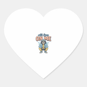 Grappige luiaard Alle ogen op mij Vintage vectoron Hart Sticker