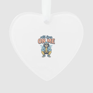 Grappige luiaard Alle ogen op mij Vintage vectoron Ornament