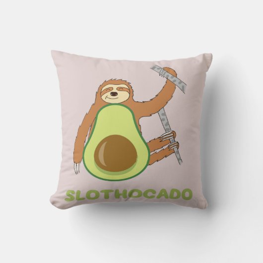 Grappige Luiaard Avocado Slothocado Kussen (Voorkant)