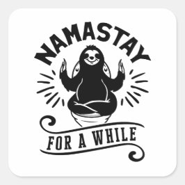 Grappige Luiaard Badkamer Humor Namastay Vierkante Sticker