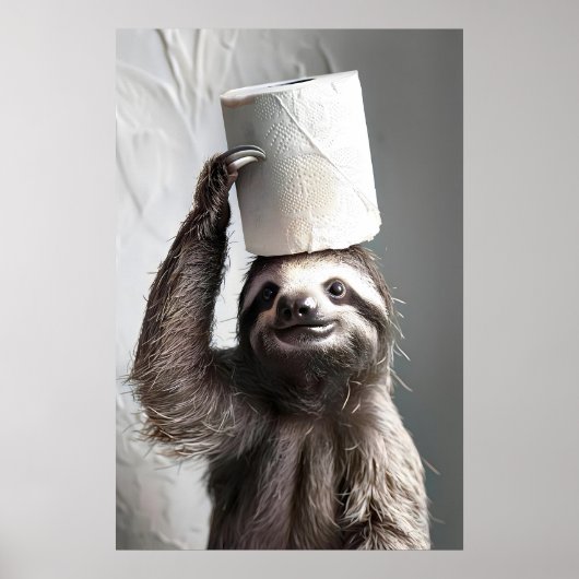 Grappige Luiaard Badkamer Muur Kunst, Grappige Lui Poster (Voorkant)