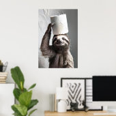 Grappige Luiaard Badkamer Muur Kunst, Grappige Lui Poster (Thuiskantoor)