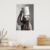 Grappige Luiaard Badkamer Muur Kunst, Grappige Lui Poster (Keuken)