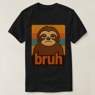 Grappige Luiaard "Bruh" Meme – Retro Vintage Dier T-shirt