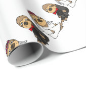 Grappige luiaard bruid en bruidegom bruiloft cadeaupapier (Rol Hoek)