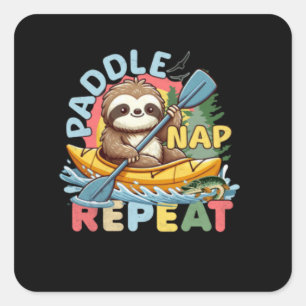 Grappige luiaard buiten - Kajakken luiaard Vierkante Sticker