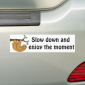 Grappige luiaard cartoon bumpersticker (Op auto)