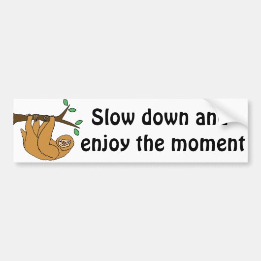 Grappige luiaard cartoon bumpersticker (Voorkant)
