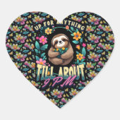 Grappige luiaard citaat overal afdrukken hart sticker (Voorkant)