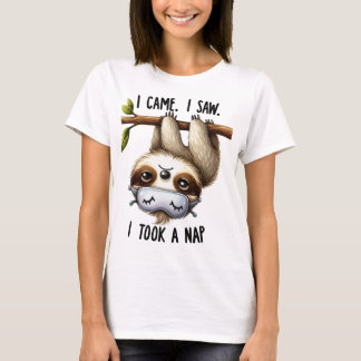 GRAPPIGE LUIAARD DIE AAN EEN BOOM HANGT T-SHIRT