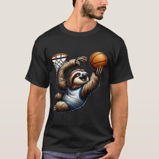Grappige luiaard die basketbal speelt voor basketb t-shirt