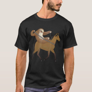 Grappige luiaard die paard rijdt voor luiaard kost t-shirt
