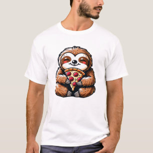 Grappige luiaard die pizza eet, Kawaii dier liefhe T-shirt