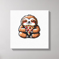 Grappige luiaard die pizza eet, Kawaii dierliefheb