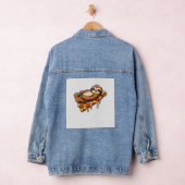 Grappige luiaard die pizza eet, Kawaii dierliefheb Denim Jacket (Hangar)