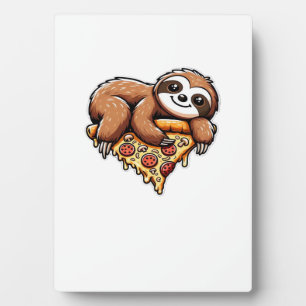 Grappige luiaard die pizza eet, Kawaii dierliefheb Fotoplaat