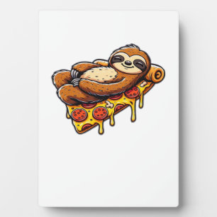 Grappige luiaard die pizza eet, Kawaii dierliefheb Fotoplaat