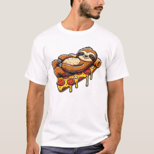 Grappige luiaard die pizza eet, Kawaii dierliefheb T-shirt