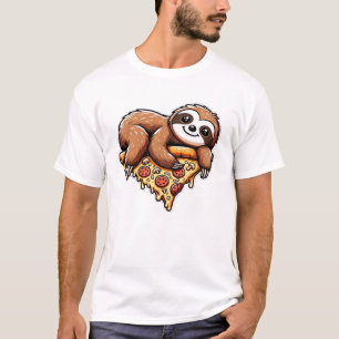 Grappige luiaard die pizza eet, Kawaii dierliefheb T-shirt