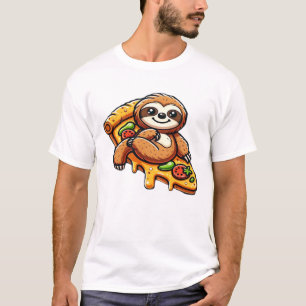 Grappige luiaard die pizza eet, Kawaii dierliefheb T-shirt