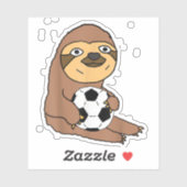 Grappige luiaard die voetbal speelt sticker (Vel)