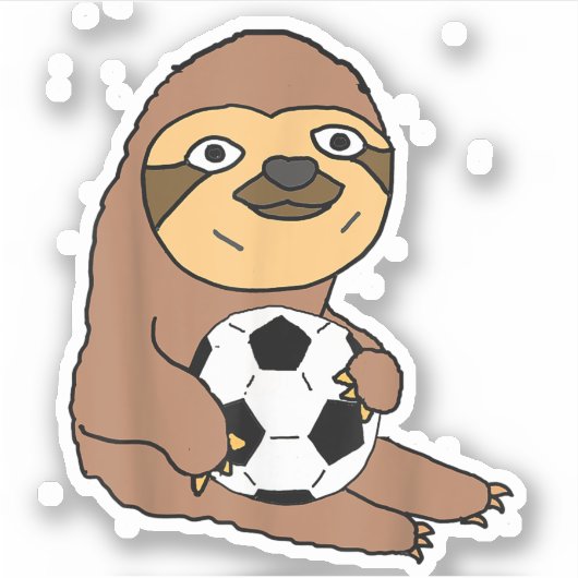 Grappige luiaard die voetbal speelt sticker (Voorkant)