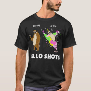 Grappige luiaard eenhoorn voor na Jello Shots T-shirt