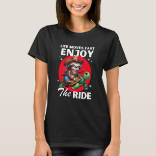 Grappige luiaard en cowboy schildpad shirten lui t-shirt