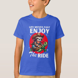 Grappige luiaard en cowboy schildpad shirten lui t-shirt