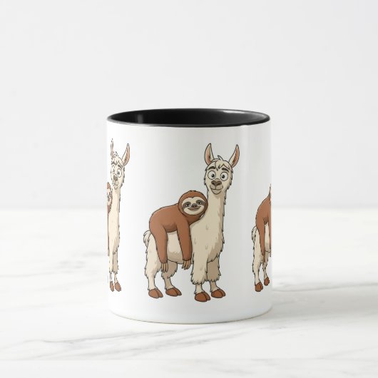 Grappige Luiaard en Llama Koffie Mok (Midden)
