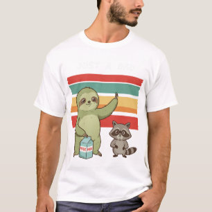 Grappige Luiaard en Racoon Lazy Comic Animal voor T-shirt