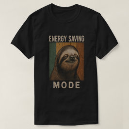 Grappige Luiaard Energiebesparende Modus Retro Des T-shirt