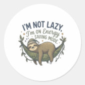 Grappige Luiaard Energiebesparende Modus Sticker | (Voorkant)